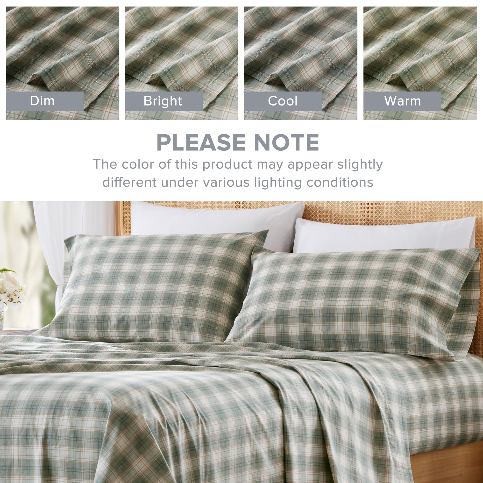 Comfort Spaces label and fabric tag showing 100% cotton durability benefit
