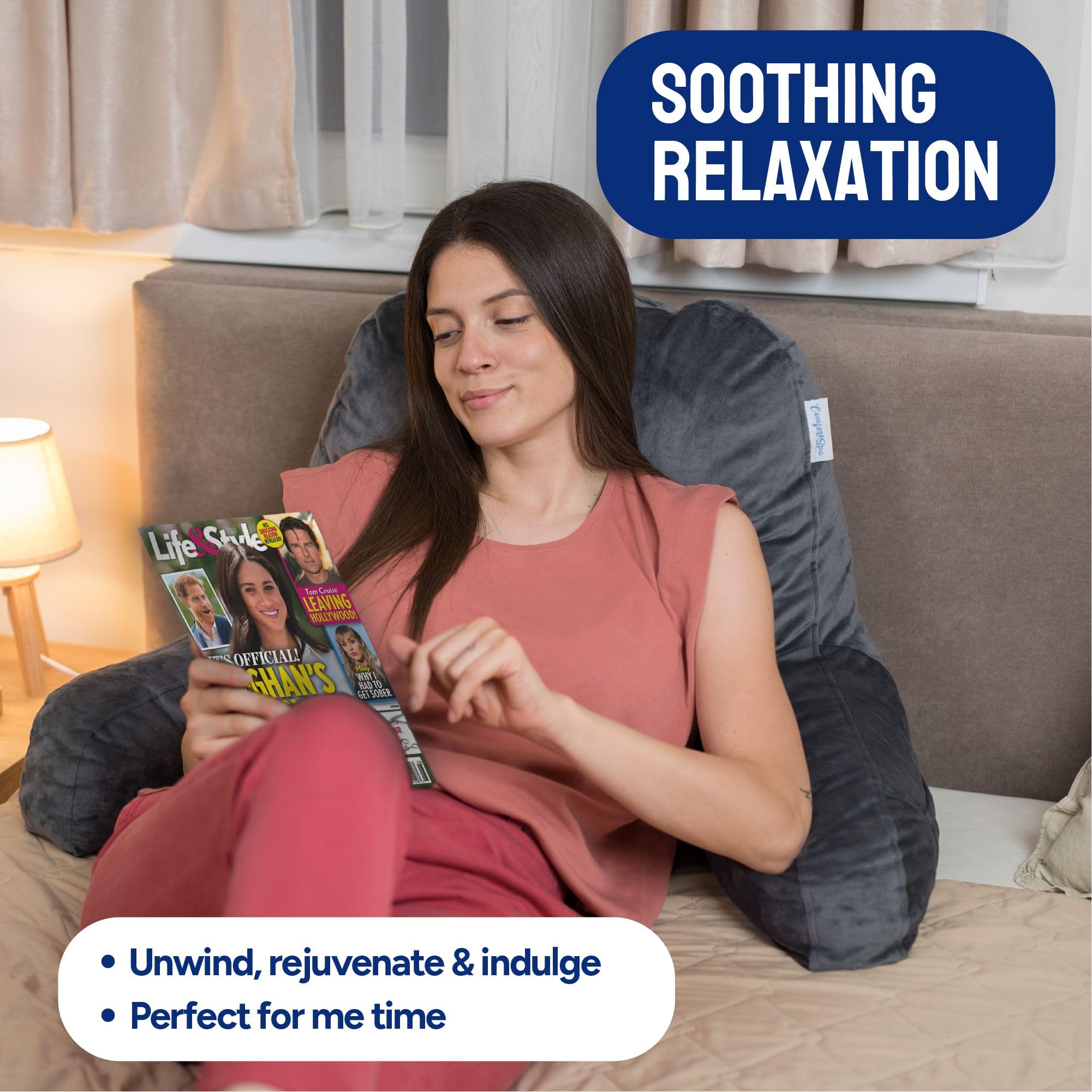 ComfortSpa side view showing arm pockets for phone and glasses convenience