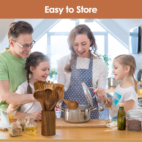 comfoyar utensils hanging on a hook illustrating easy storage benefit