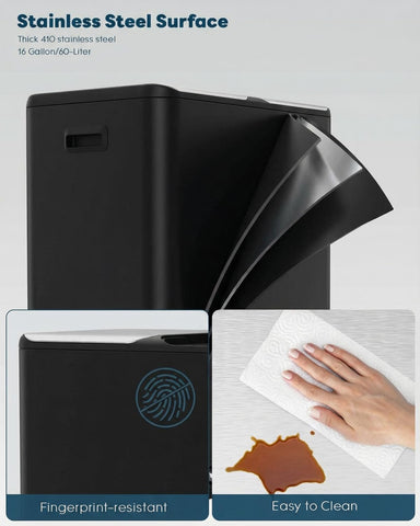 ComfyCorner anti-fingerprint stainless-steel surface, keeps exterior looking clean longer