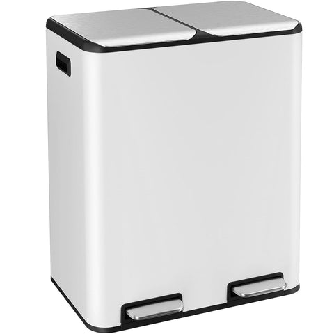 ComfyCorner front view showing dual compartments and sleek stainless finish for tidy sorting