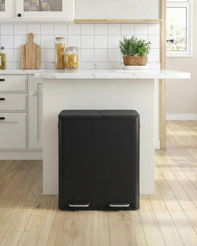 ComfyCorner white model showing separate recycling use, supports easy waste sorting