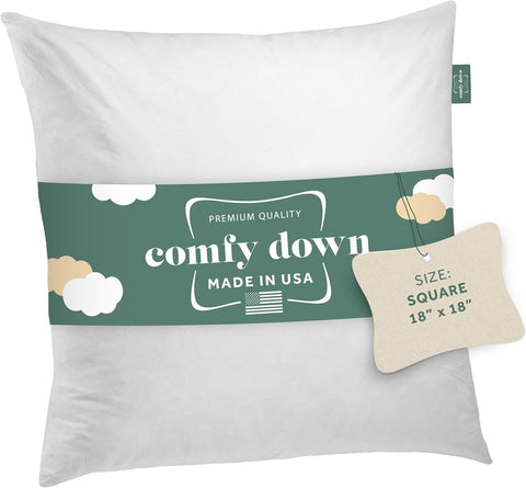 ComfyDown 18x18 front view showing full fluffy shape for polished décor