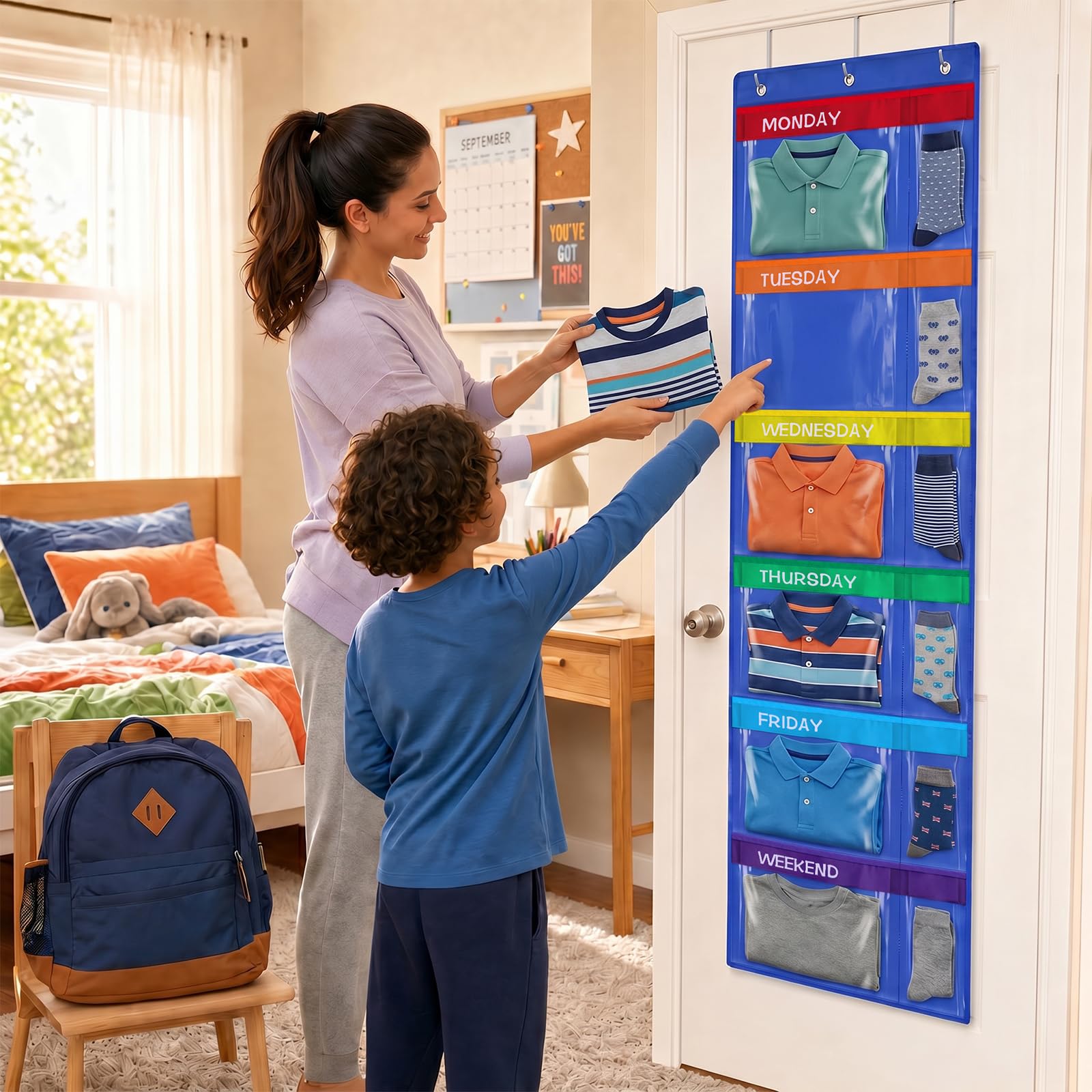 ComfyKit small pockets filled with socks and hair ties for tidy, accessible storage