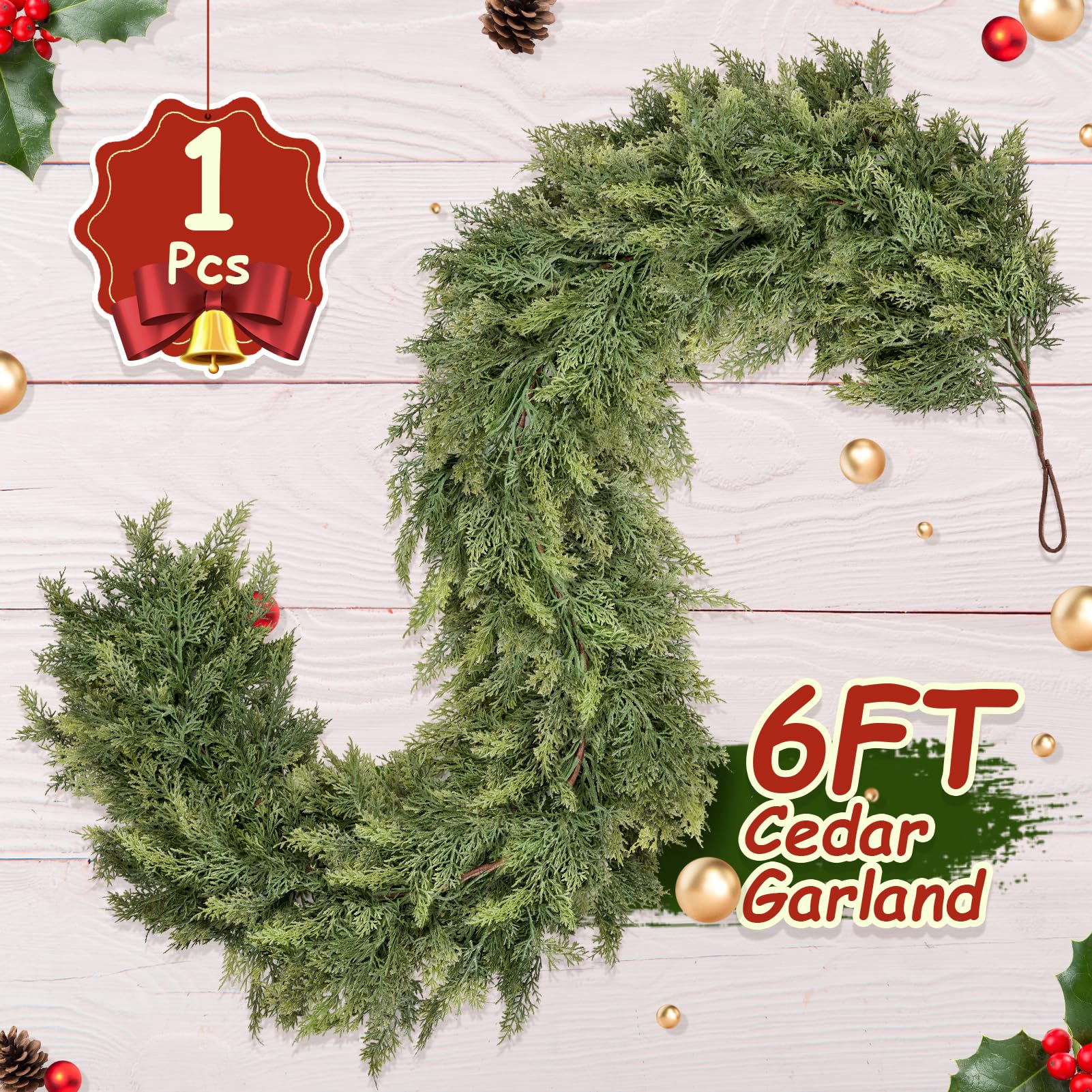 ComfyKit garland layered with lights and ornaments showing decorative versatility