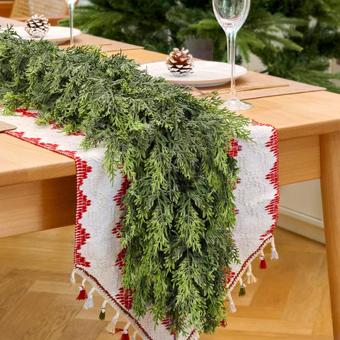 ComfyKit garland styled on a mantel demonstrating festive, easy décor upgrade