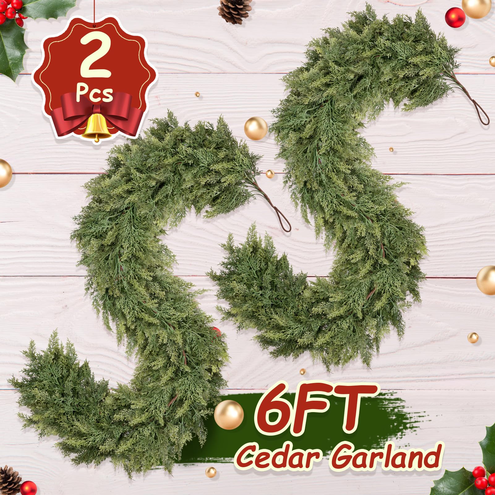 ComfyKit garland on front door entryway creating welcoming, weatherproof seasonal display