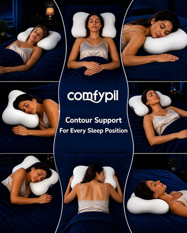COMFYPIL in bedroom lifestyle scene promoting restful sleep