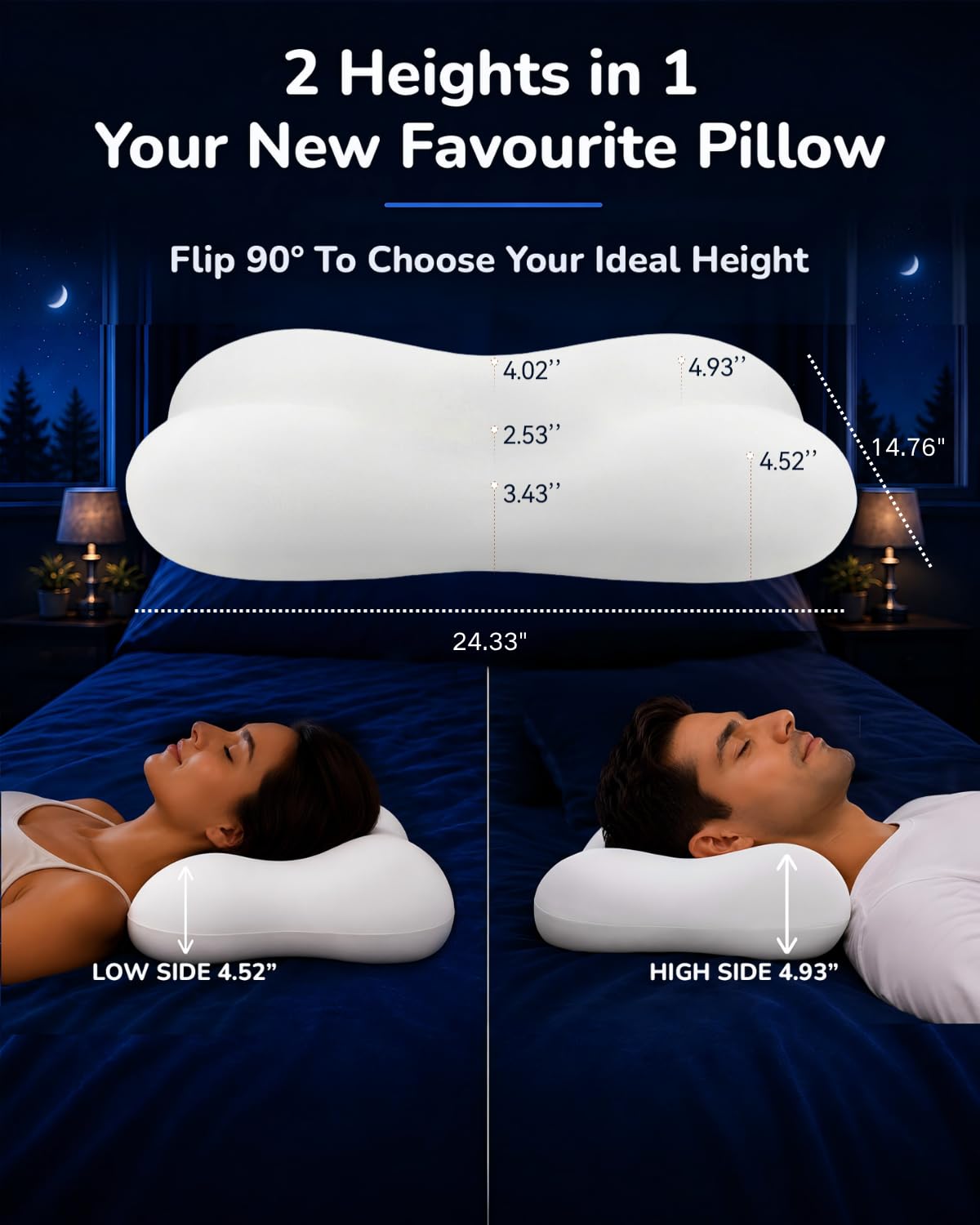 COMFYPIL profile contour demonstrating neck and shoulder support