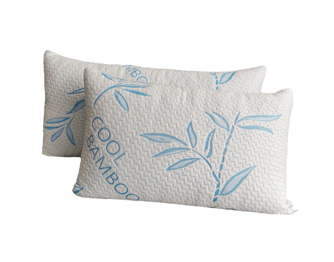 ComfySleep king pillows front view showing two-pack and benefits of support