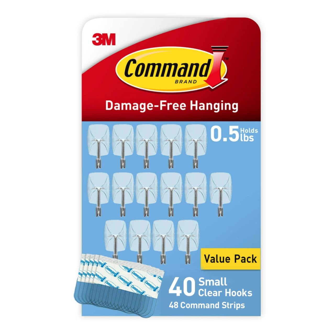 Command clear wire hooks front packaging showing contents and benefits