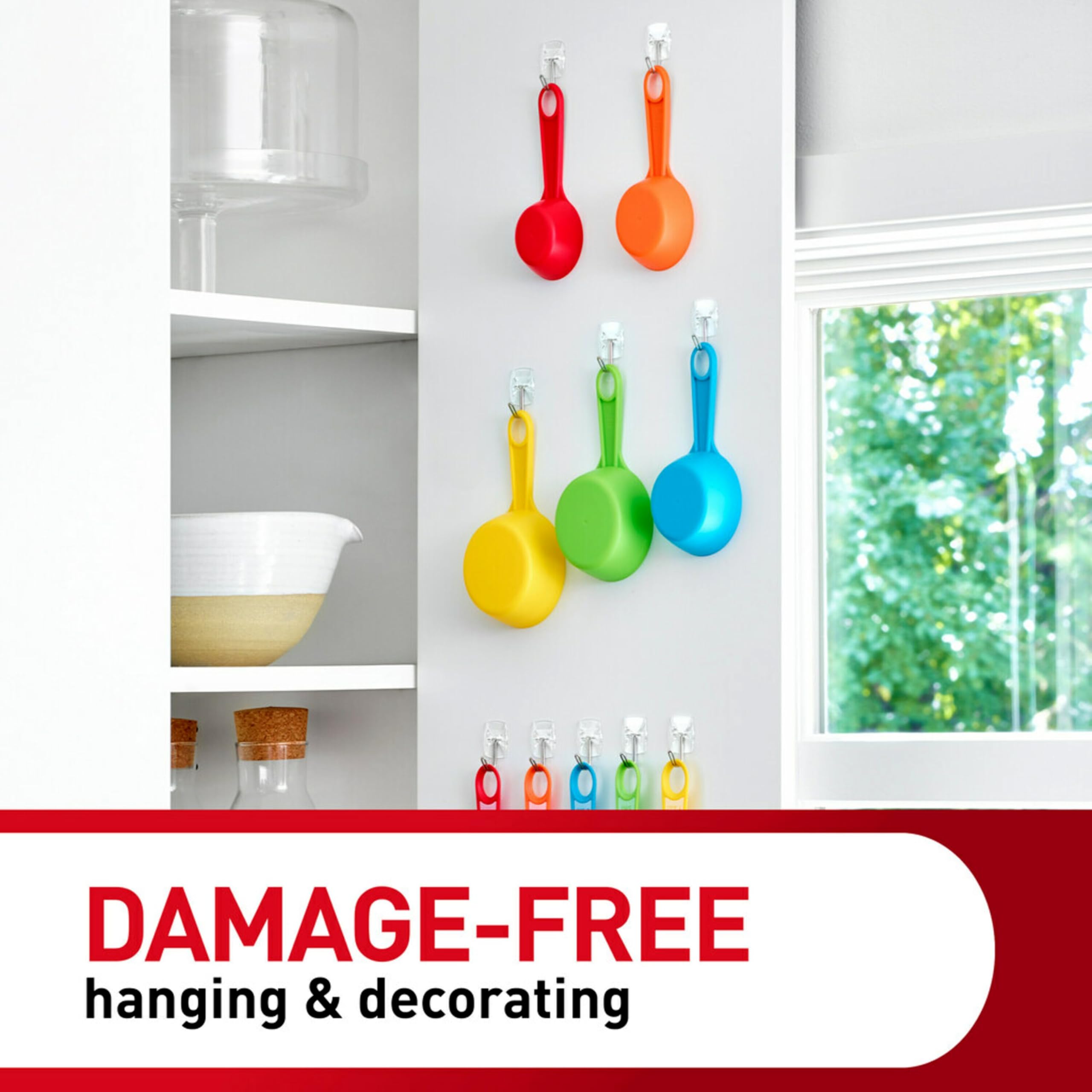 Command clear wire hook removal pull tab shown for easy, clean removal