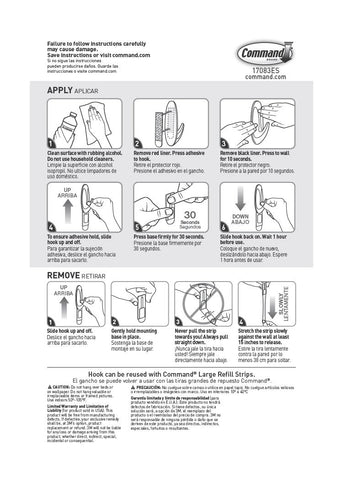 Command hooks with refill strips layout showing easy-reuse benefit