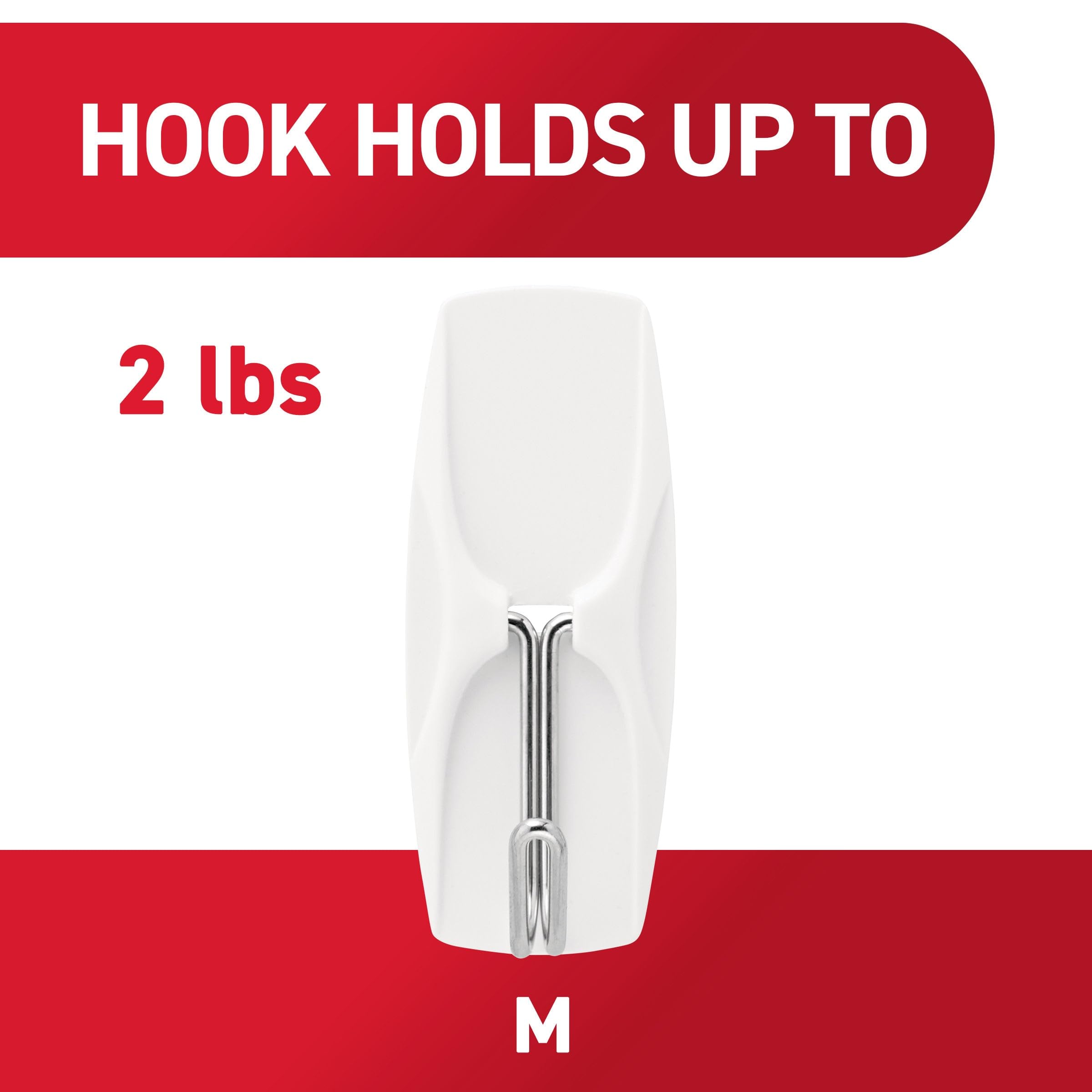 Command medium hook in a dorm room setting offering space-saving organization
