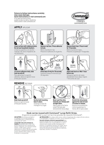 Command hook next to hand showing size and practical handling benefit