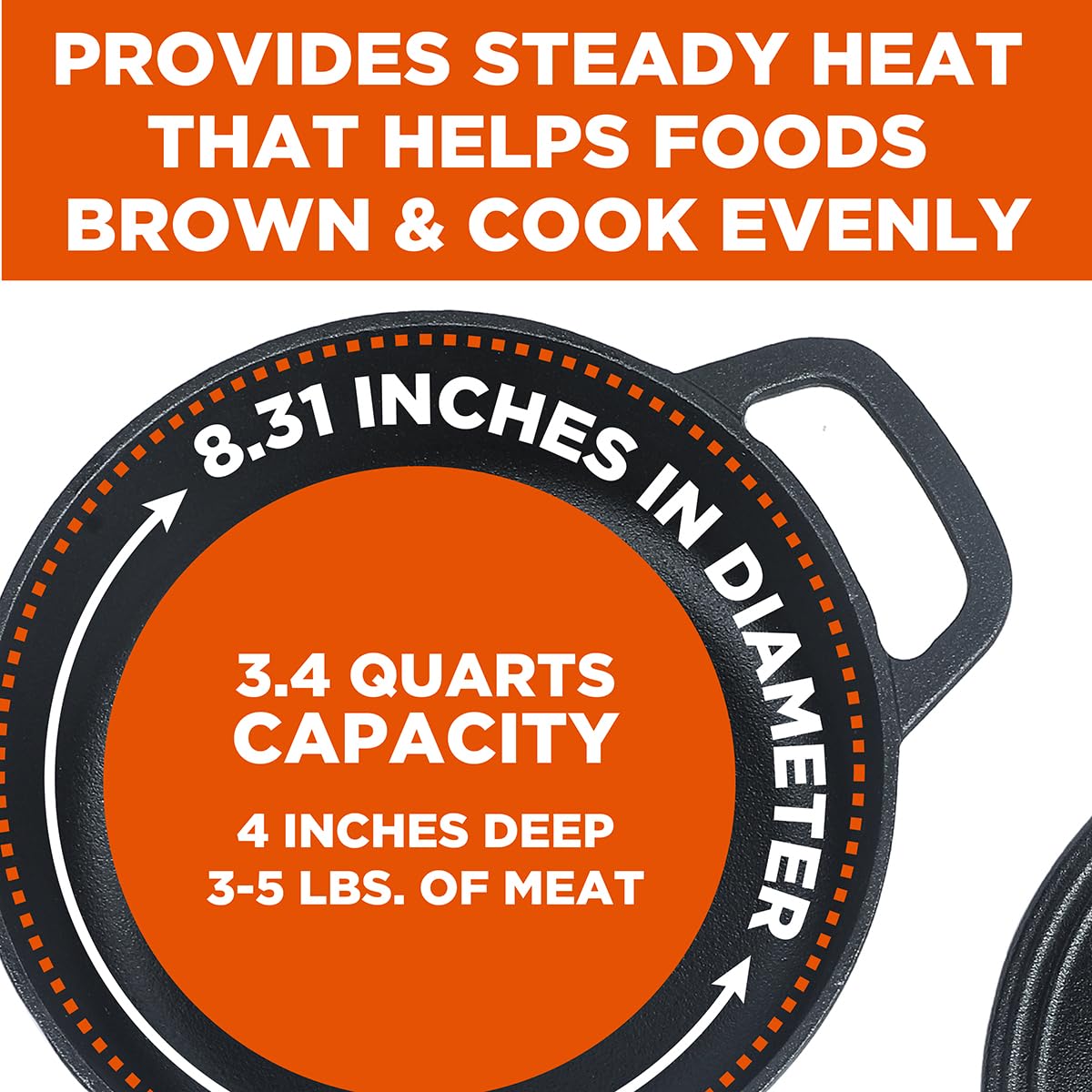 Commercial Chef loop side handle detail for secure lifting and safe transport