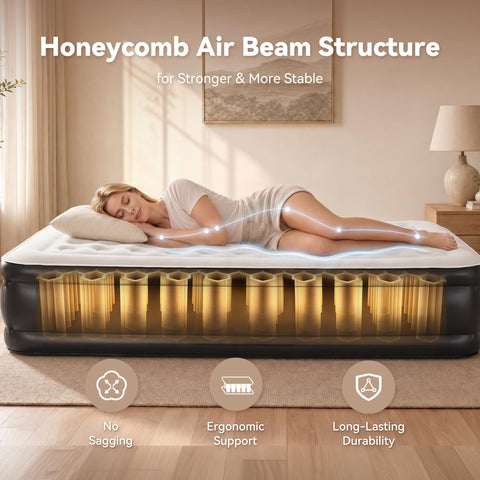COMMOUDS honeycomb interior detail illustrating even support and long-lasting durability