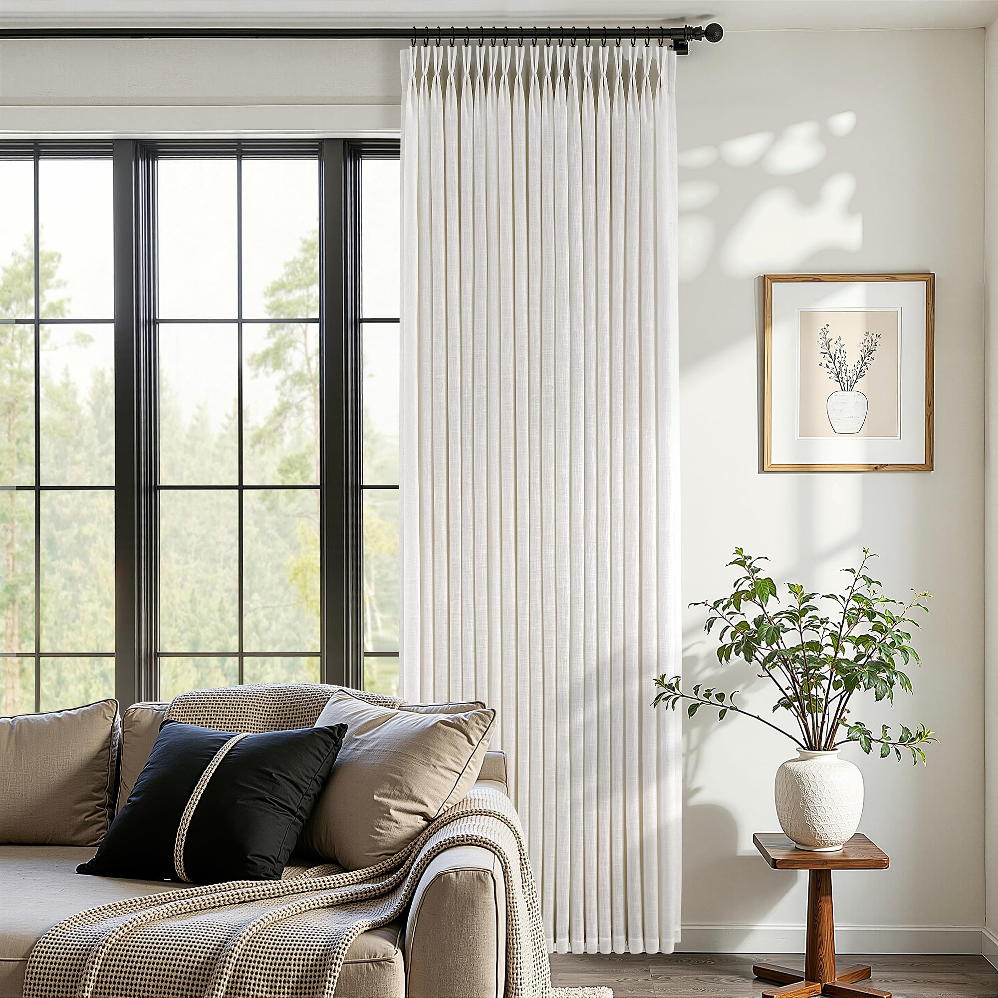 COMON HOME pinch pleat top detail, keeps tailored crisp folds for elegance