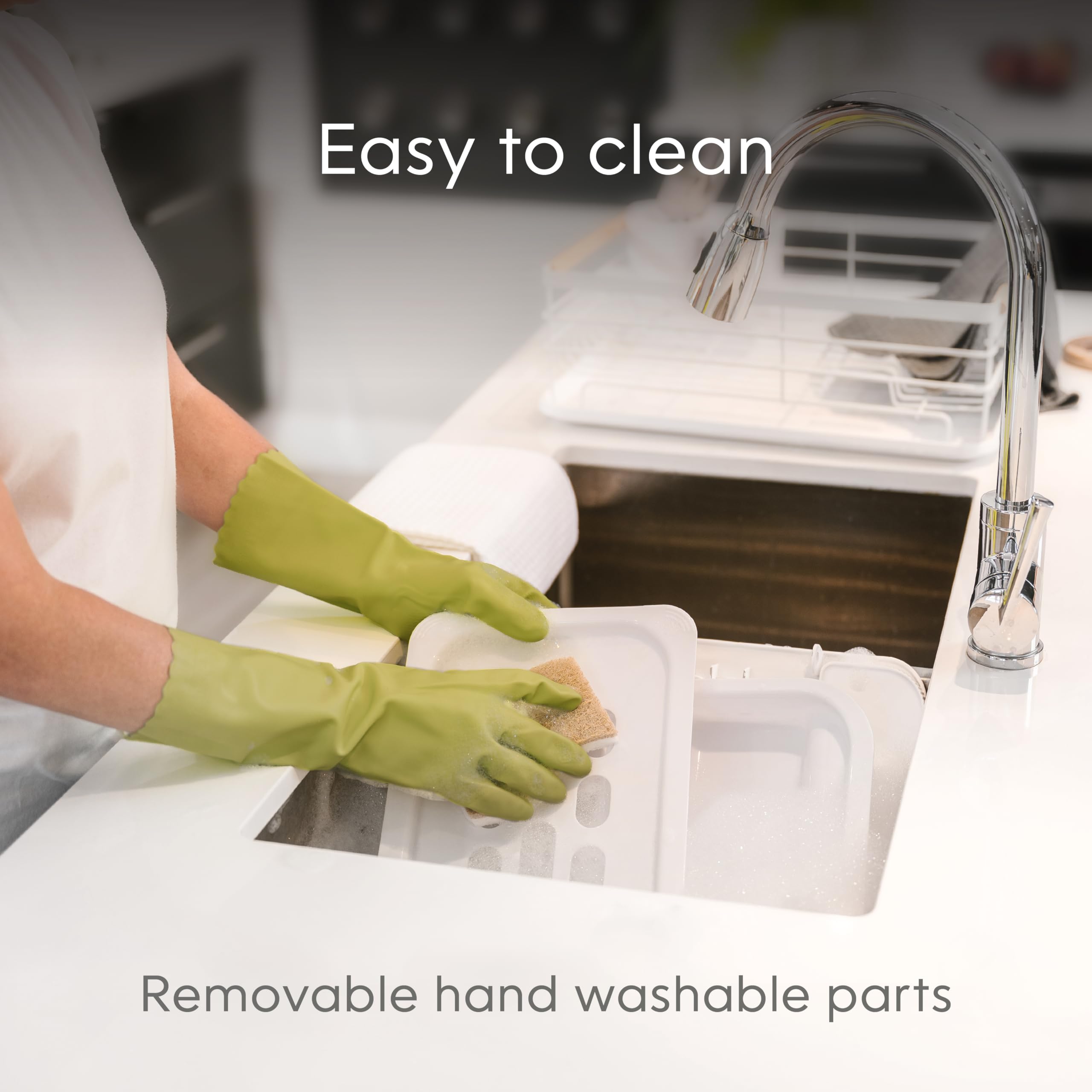 Compost Genie removable catch tray detail for easy cleaning and spill control