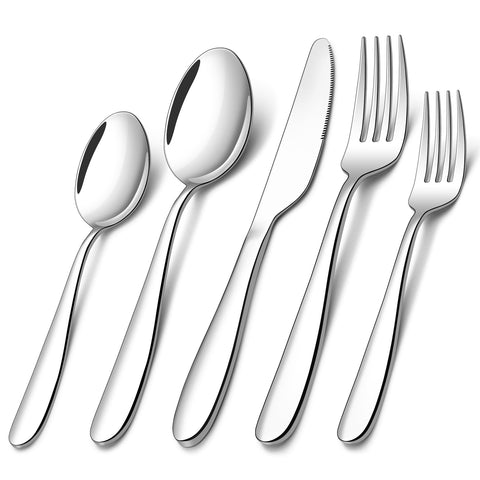 Compralo full 40-piece set overhead view showing organized place settings and convenience