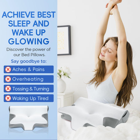 ComRola lifestyle bedroom setup with pillow in use for improved comfort