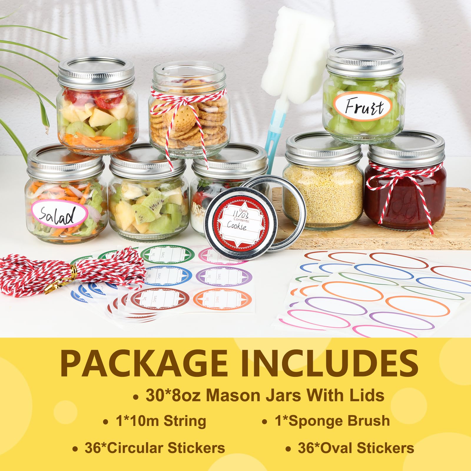 Comrzor set of labels, sponge brush and string for quick customization and gifting