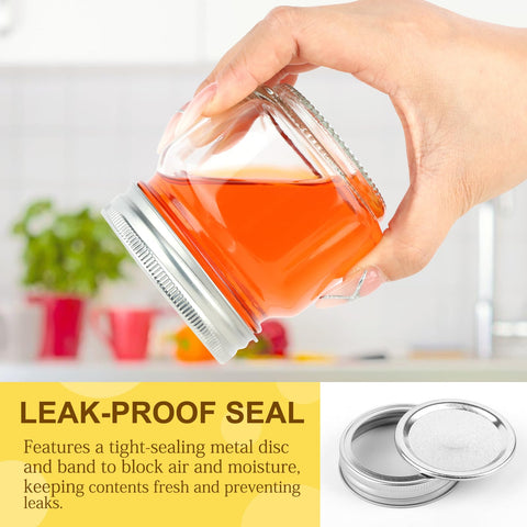 Comrzor metal lid and band top view highlighting leak-proof seal for freshness