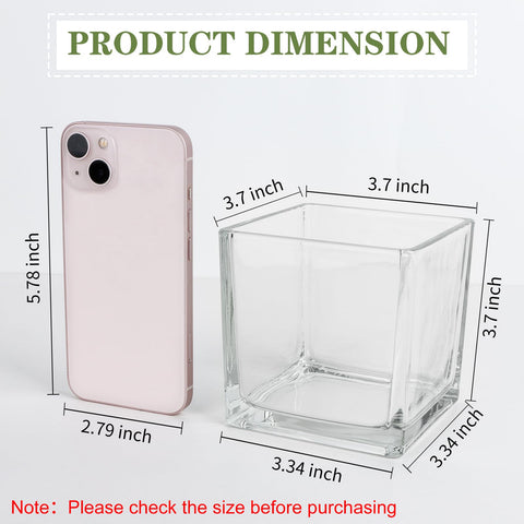 Comrzor top opening of cube vase highlighting square rim and easy filling