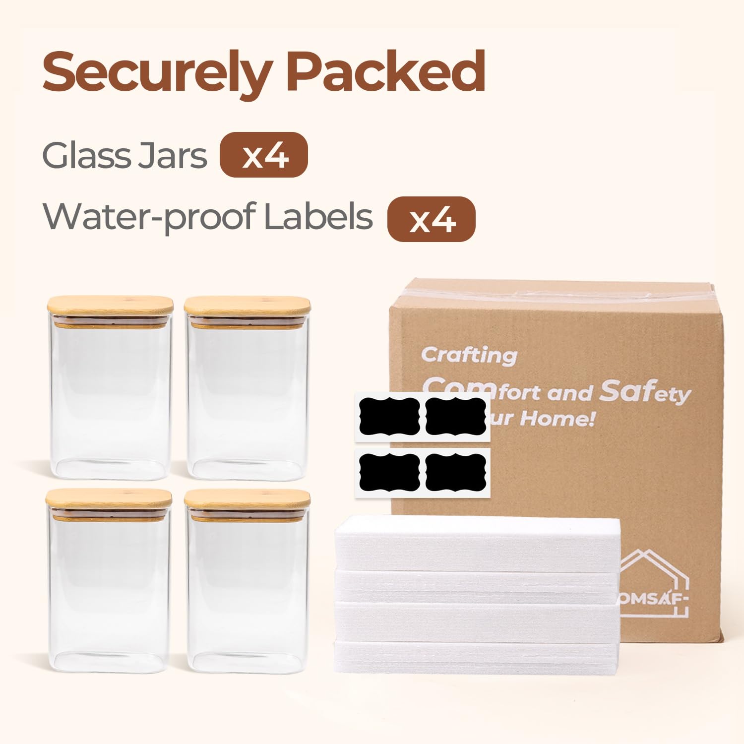 ComSaf glass jar storing bath salts to show versatile home use benefit