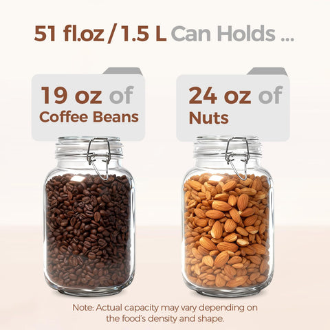 ComSaf jars labeled with flour sugar coffee for quick identification advantage