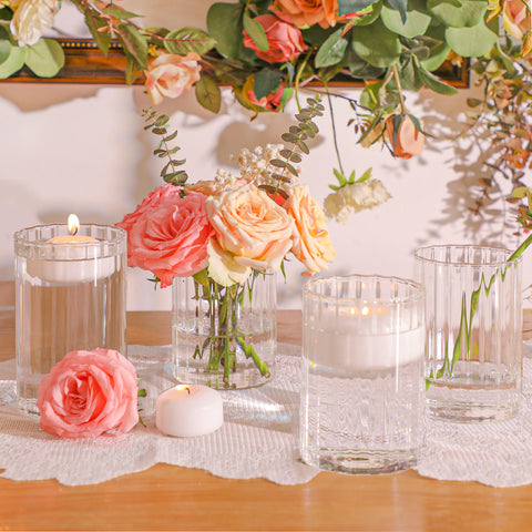 ComSaf clustered vases as a table centerpiece for cohesive styling