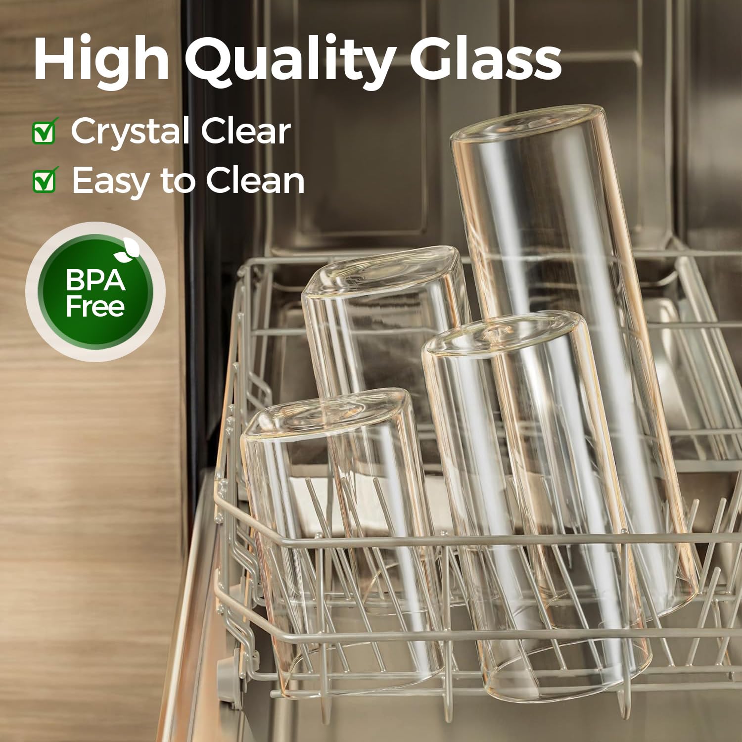 ComSaf glass edge detail showing sturdy high-borosilicate construction