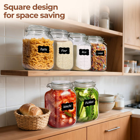 ComSaf jars arranged on pantry shelf for organized storage benefit