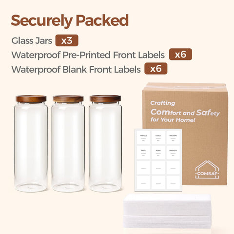 ComSaf jars on kitchen counter demonstrating stylish countertop storage