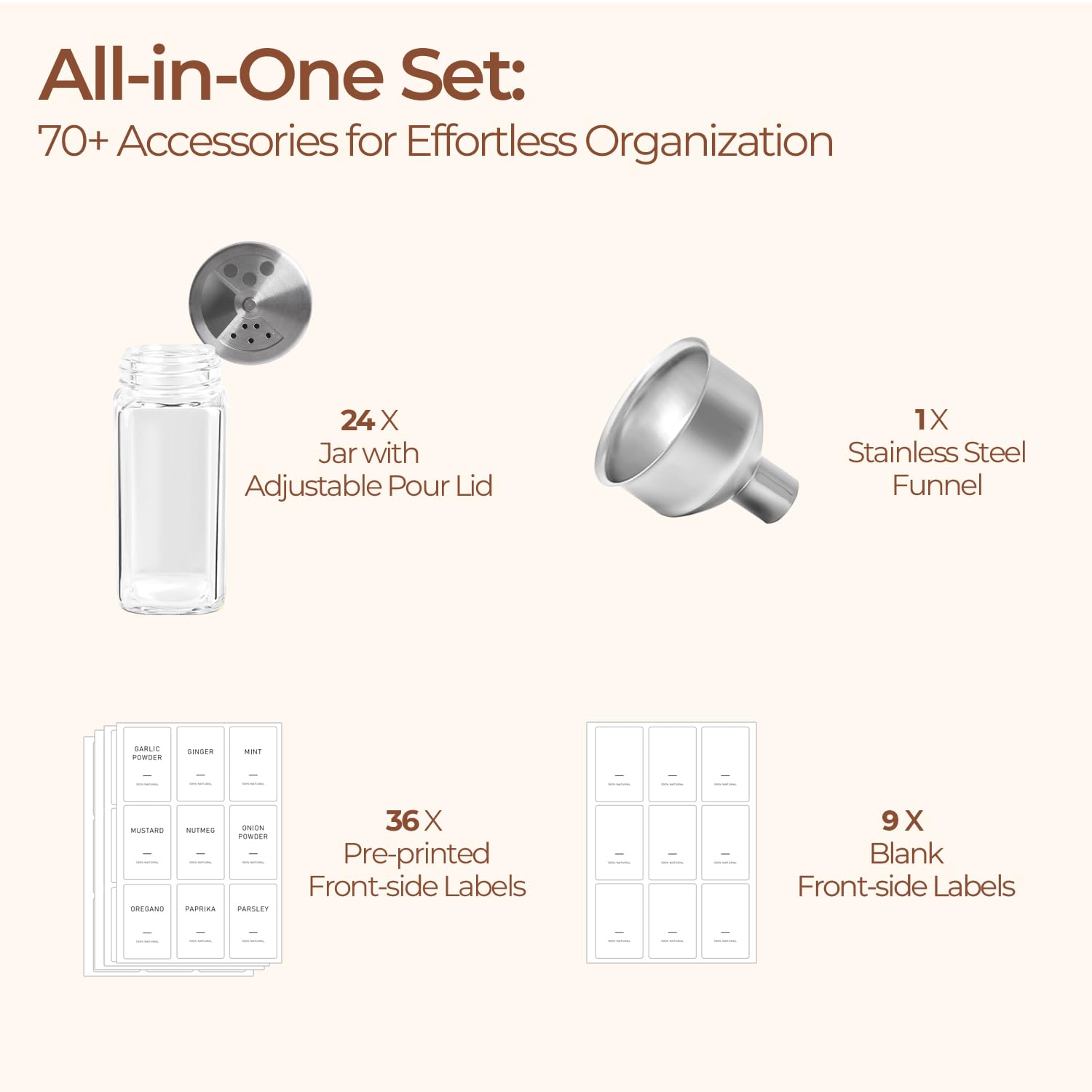 ComSaf sheet of preprinted and blank labels showing quick organization benefit
