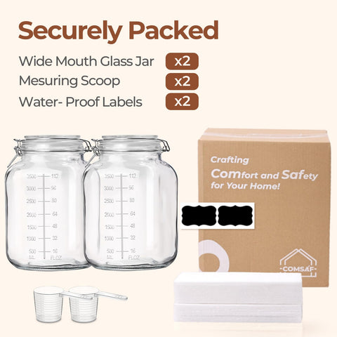ComSaf included labels and scoops displayed for ready-to-use benefit
