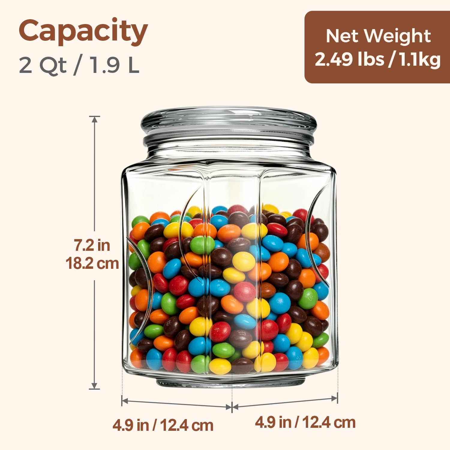 ComSaf top view highlighting wide-mouth lid and easy-access opening for scooping