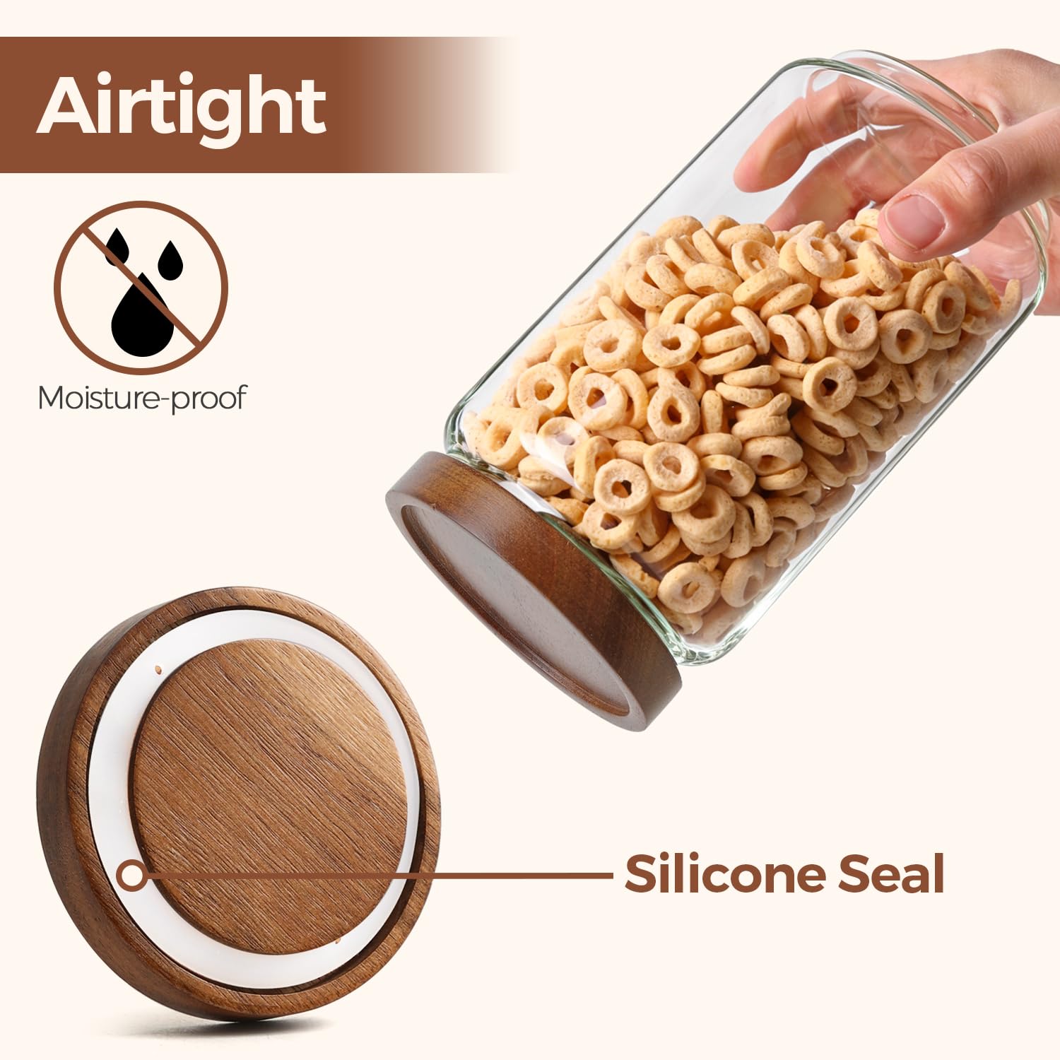 ComSaf silicone gasket inside lid showing airtight sealing benefit