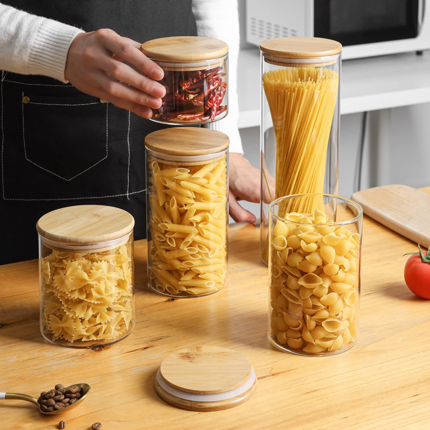 ComSaf canister on countertop with breakfast items showing stylish, functional storage