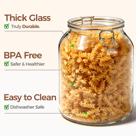 ComSaf jars arranged on kitchen counter improving countertop organization