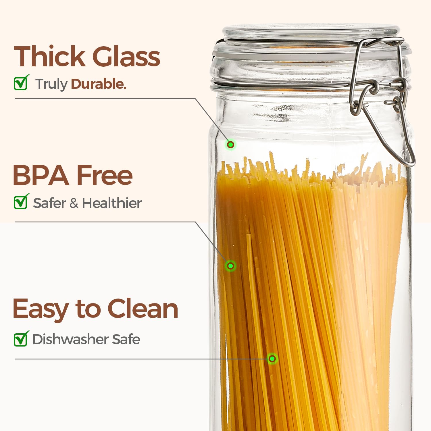 ComSaf open jar mouth showing 3.3-inch wide opening for easy refills