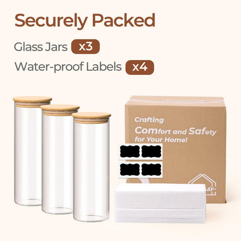 ComSaf jar open while pouring oats demonstrating easy filling and everyday use