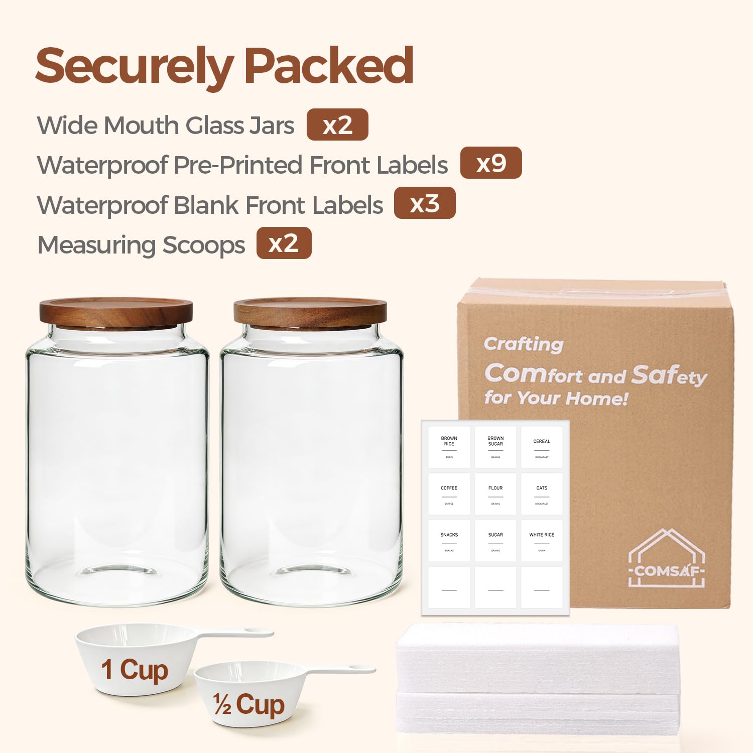 ComSaf retail packaging box showing what’s included in the two-pack