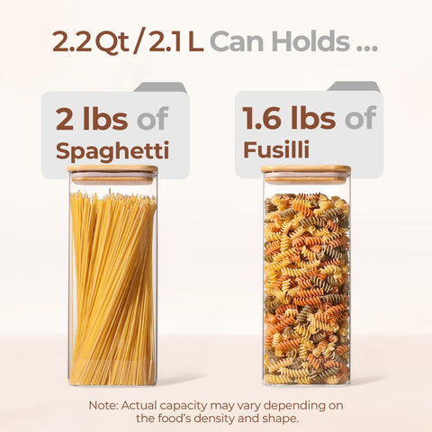ComSaf rectangular jar side profile saving pantry space and aligning neatly