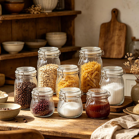 ComSaf jar beside tablespoon showing 17 oz scale for portion control benefit