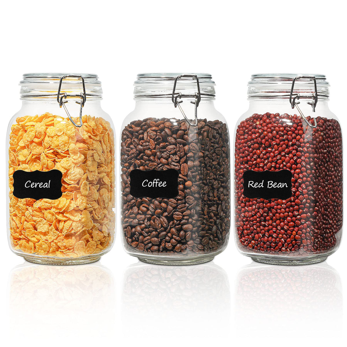 ComSaf three-pack front view showing neat pantry organization and visible contents