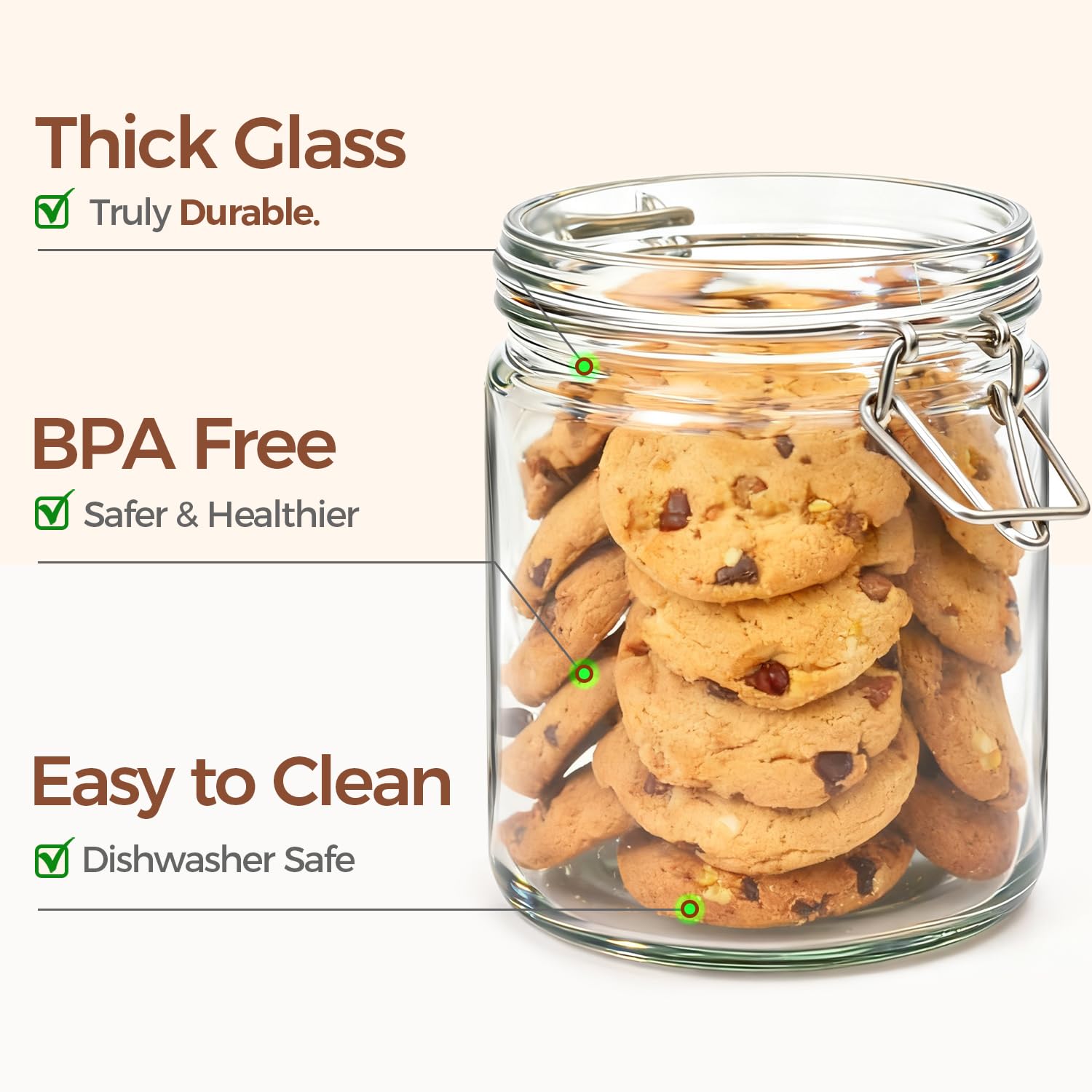 ComSaf jars lined on pantry shelf showing organized, space-saving benefit