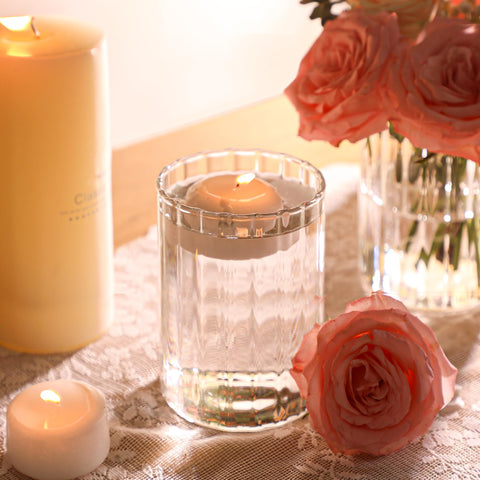 ComSaf vase used as floating candleholder demonstrating dual use