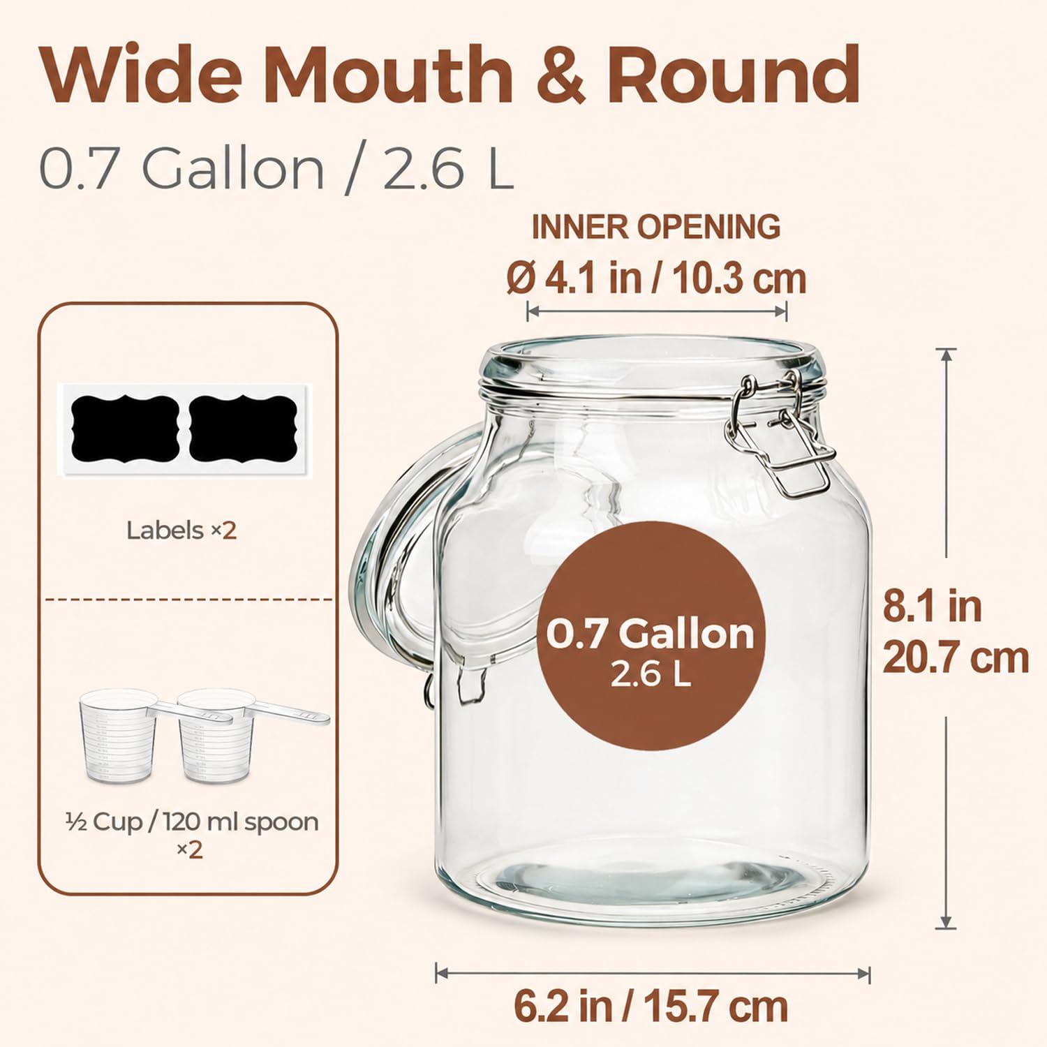 ComSaf jar wide mouth with scoop for easy portioning benefit