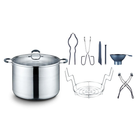 Concord front view of 20 quart canning pot set showing complete kit and sturdy pot